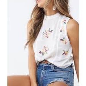 Forever 21 floral embroidered top